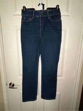 Anne Klein High Rise Wide Crop Jeans Women’s Size 8 Dark Wash